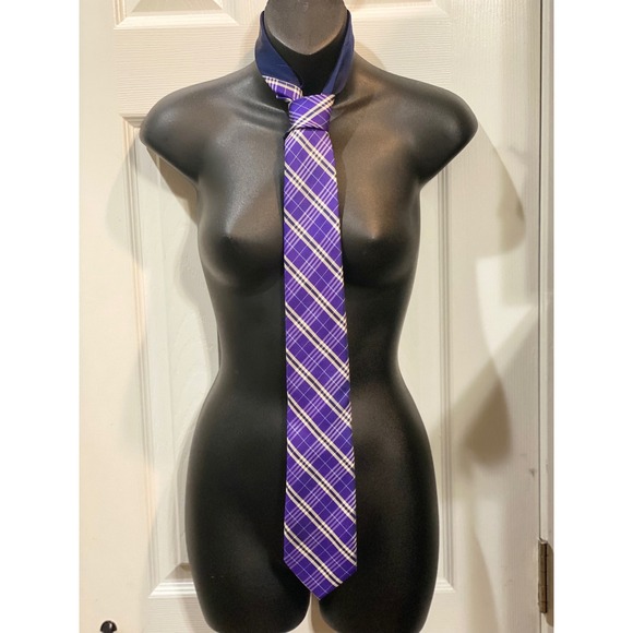 Tommy Hilfiger Other - Tommy Hilfiger Men's Necktie Purple Plaid Pattern Business Casual